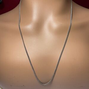 Vintage Sterling Silver Speidel Cuban Link Necklace . 24 inches long